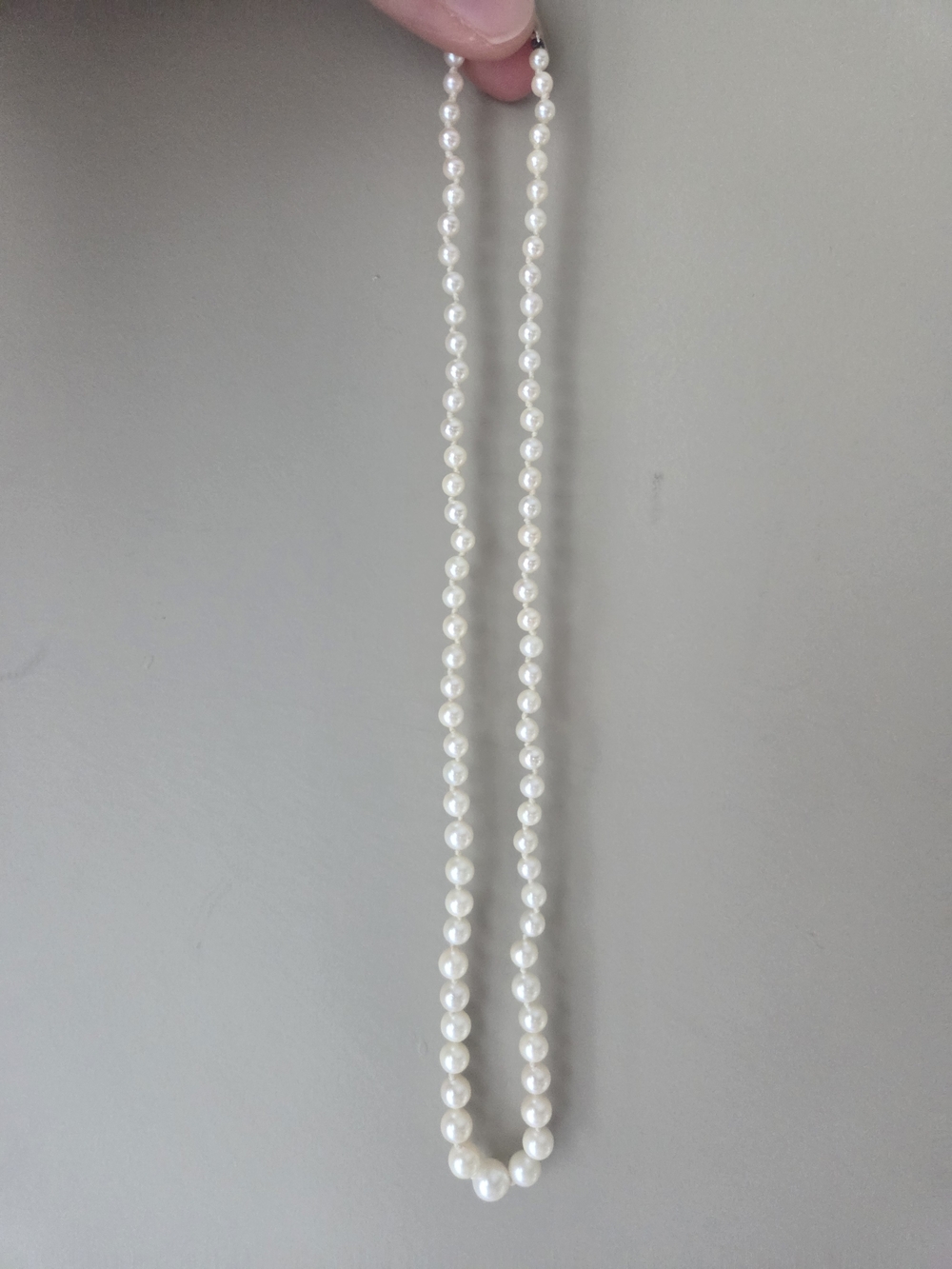 Vintage Pearl Necklace With 10k White Gold Clasp